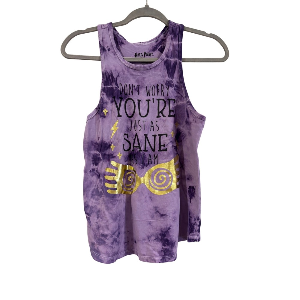 Harry Potter Luna Lovegood Tank Top Medium Purple Tie Dye Spectrespecs Quote
